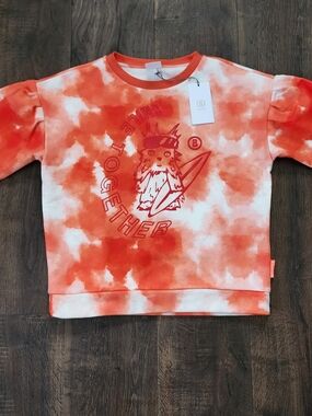 Bogner Kids Orange & White Tie-Dye Graphic Sweatshirt